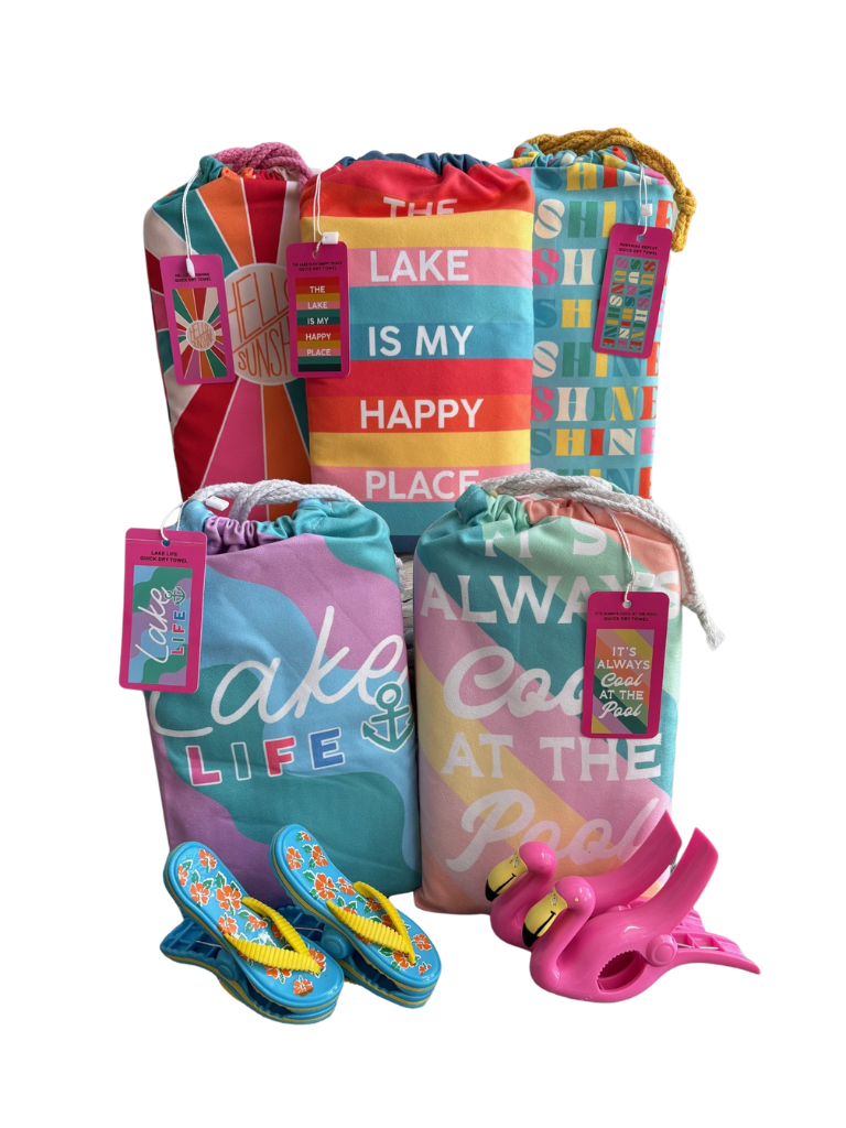 All Available Towels In Their Bags with Towel Clips as of May 2025