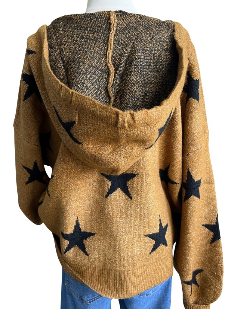 Stars Pattern Hoodie Sweater Back/ Hoodie View