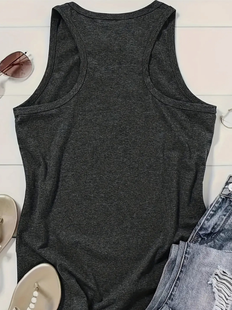 Vintage Sun with Floral Print Racerback Tank Back View 